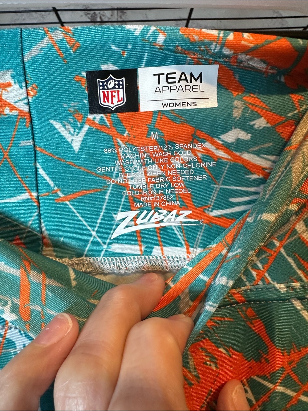 NFL Teal Orange Splash Women's Jeggings - Picture 5 of 7